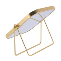 Miroir de Table Doré Rectangulaire Pivotant en Métal, 20 x 15,5 cm