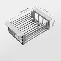 Égouttoir Inox Extensible pour Évier de 28 à 46,5 cm, Petit ou Grand Format