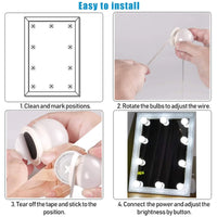 Ampoules LED Miroir Maquillage USB, 3 Teintes, 20 ou 30 Ampoules