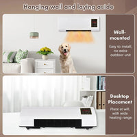 Radiateur Soufflant Mural Salle de Bain avec Télécommande et Minuterie 1500 W