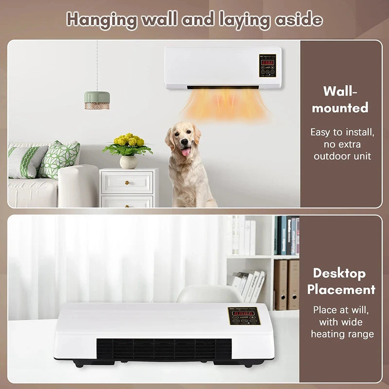 Radiateur Soufflant Mural Salle de Bain avec Télécommande et Minuterie 1500 W