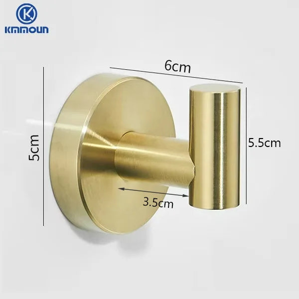 Patère Murale Inox Doré Brossé Multi-Usage