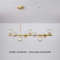 Suspension Cuisine Îlot Globes Verre, 7 à 11 Têtes, Lumière 3 Teintes