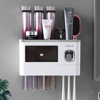 Porte-Brosse à Dents Mural et Distributeur de Dentifrice, 10 Modèles, Gobelets Magnétiques