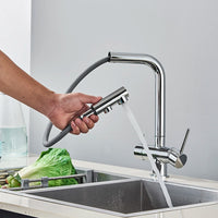 Mitigeur de Cuisine Filtrant Laiton Double Poignée Extractible