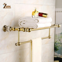 Accessoires Salle de Bain Dorés à Cristal en Laiton à la Pièce, 12 Articles