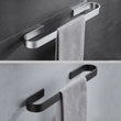 Porte-Serviette Adhésif Aluminium Argent ou Noir, 25 à 55 cm
