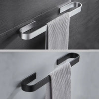 Porte-Serviette Adhésif Aluminium Argent ou Noir, 25 à 55 cm