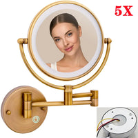 Miroir Grossissant Lumineux Mural Tactile x5, 8 Finitions au Choix, 20 cm