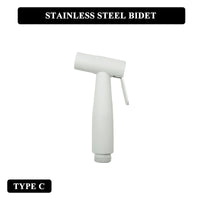 Douchette WC Blanche Pulvérisateur ABS ou Inox avec Flexible et Support Mural