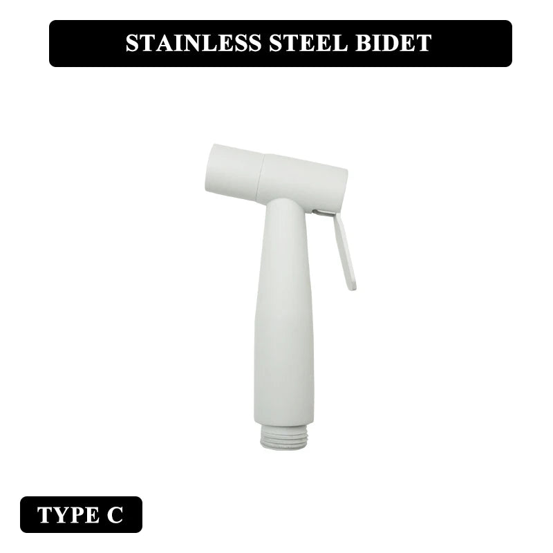 Douchette WC Blanche Pulvérisateur ABS ou Inox avec Flexible et Support Mural