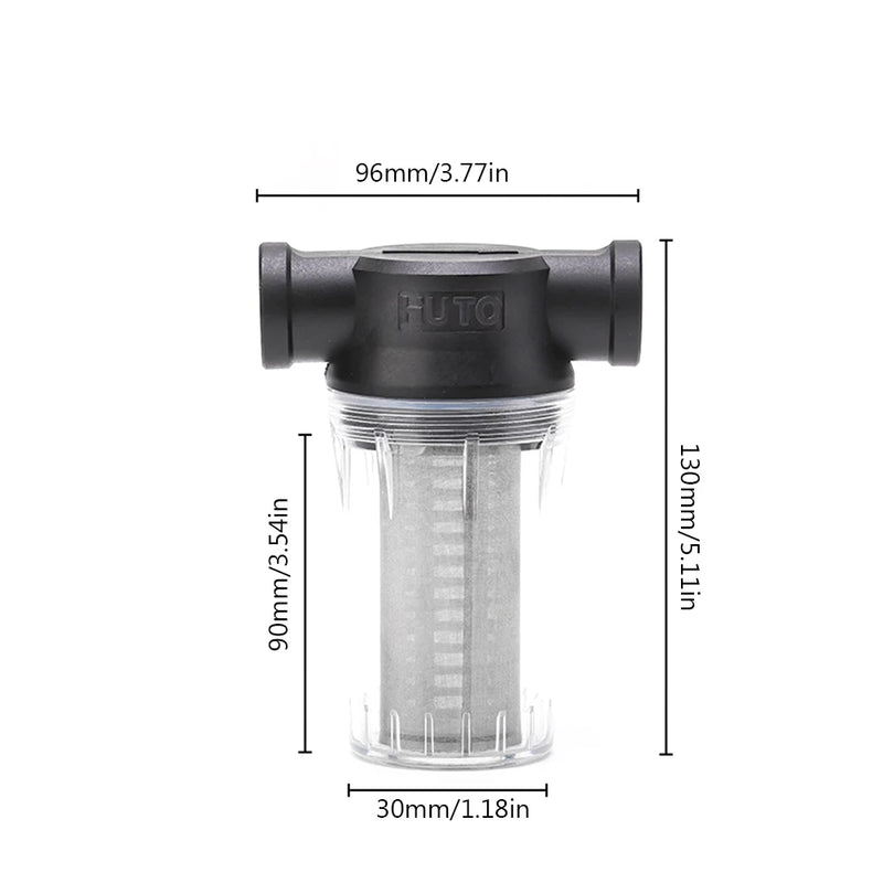 Filtre à Sédiments Réutilisable Noir, 250 Mailles, Bol Transparent, Raccord 1/2 Pouce