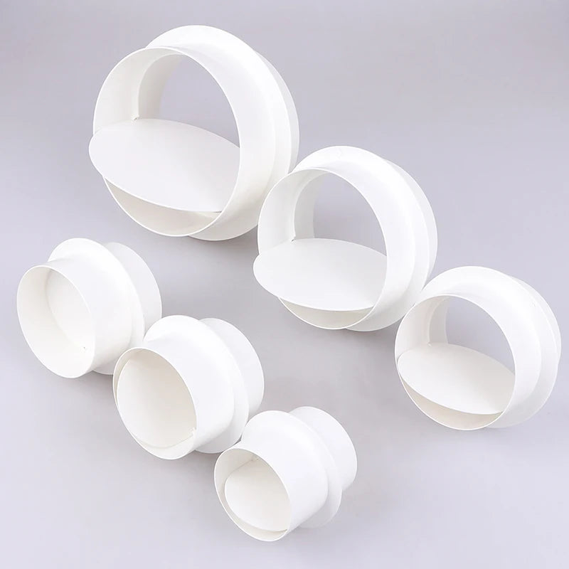 Clapet Anti-Retour Hotte et Ventilation, PVC Blanc, 80 à 200 mm