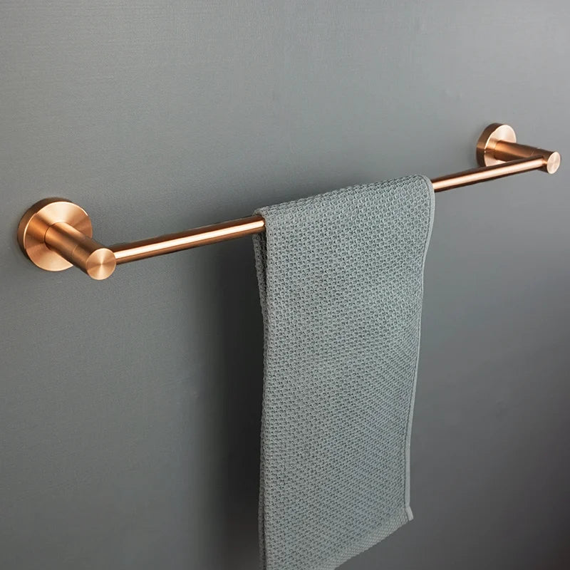 Ensemble d'Accessoires de Salle de Bain Or Rose Brossé Inox
