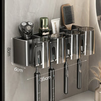 Porte-Brosse à Dents Mural Sans Perçage avec Gobelets, 2 à 4 Places
