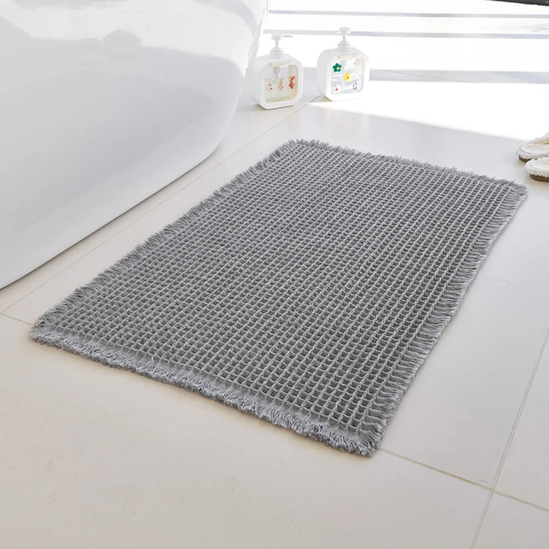 Tapis de Bain Antidérapant Absorbant à Franges