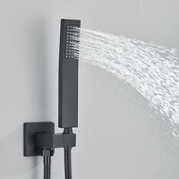 Douche Encastrable Thermostatique 3 Boutons, Plafond LED Pluie et Cascade
