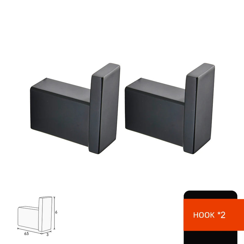 Accessoires Salle de Bain Noir Mat à la Pièce ou en Ensemble