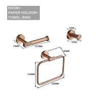 Ensemble d'Accessoires de Salle de Bain Or Rose Laiton Moleté