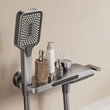 Robinet de Baignoire Cascade avec Douchette Gris Anthracite