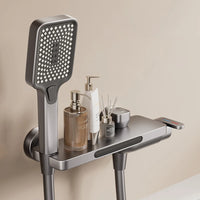 Robinet de Baignoire Cascade avec Douchette Gris Anthracite
