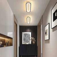 Plafonnier Cuisine LED Ovale Noir Moderne, 40, 60 ou 80 cm