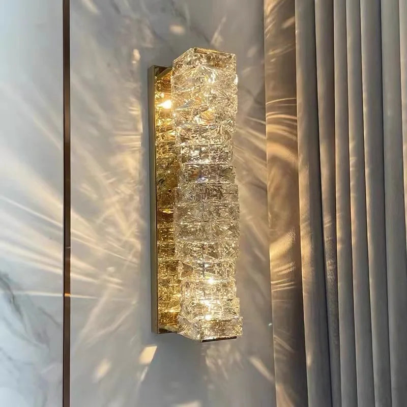 Applique Murale LED Cristal Doré ou Argent, 3 Teintes, 26 ou 46 cm