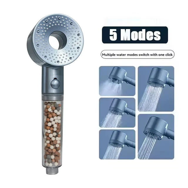Pommeau de Douche Filtrant 5 Modes, 4 Coloris, Accessoires à la Pièce