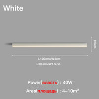 Plafonnier Cuisine LED Linéaire Noir ou Blanc, 60 à 200 cm