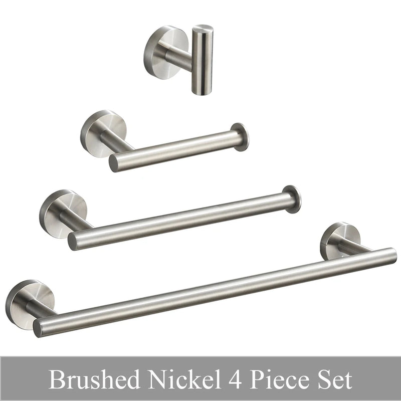 Accessoires Salle de Bain Ronds Inox à la Pièce, Chromé, Noir, Nickel, Doré