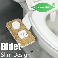 Bidet WC Adaptable Ultra Fin 6 mm, Double Buse Autonettoyante, Sans Électricité