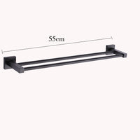 Accessoires Salle de Bain Aluminium Noir Mat à la Pièce, 19 Articles