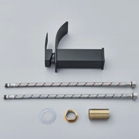 Mitigeur Lavabo Cascade Carré Noir Mat
