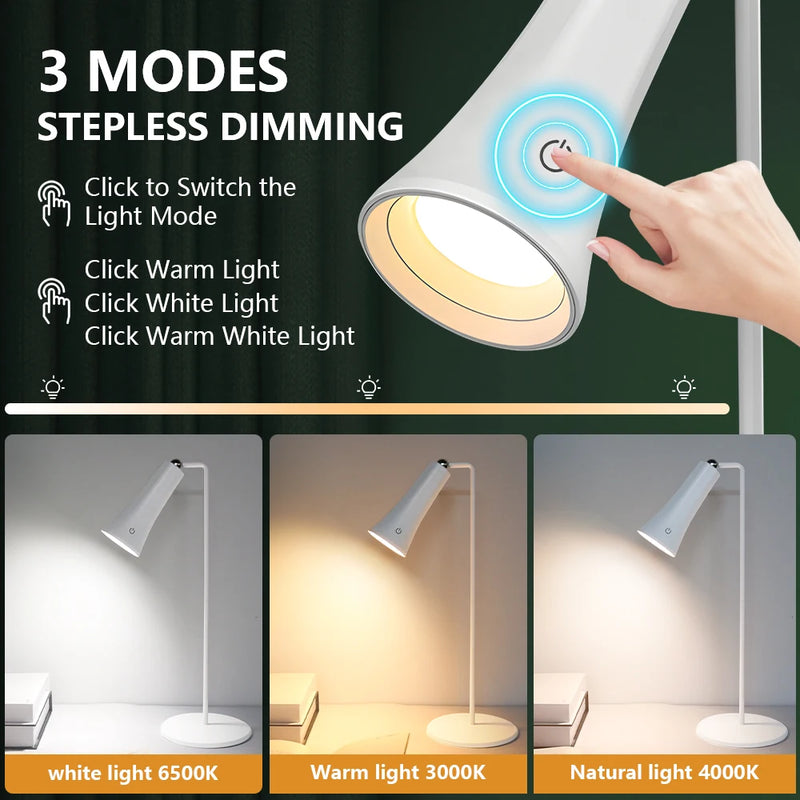 Lampe de Table LED Rechargeable USB à la Pièce, 3 Modèles
