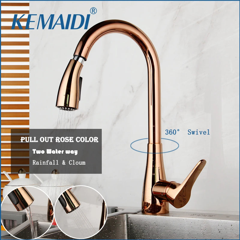 Mitigeur de Cuisine Extractible 2 Modes de Jet Pivotant