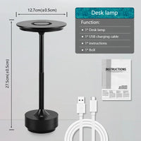 Lampe de Table LED Rechargeable USB à la Pièce, 3 Modèles