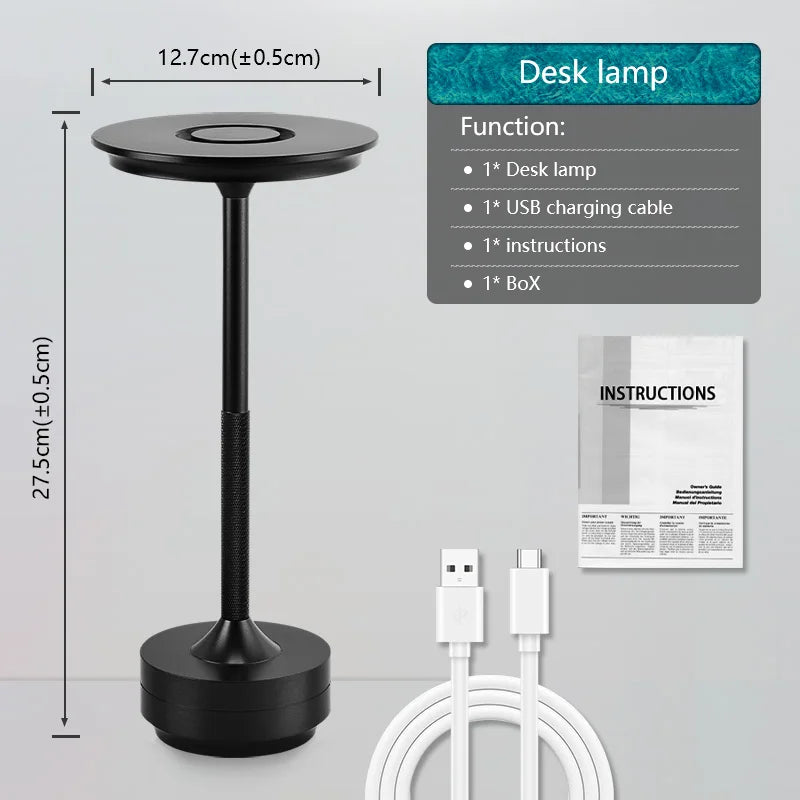 Lampe de Table LED Rechargeable USB à la Pièce, 3 Modèles