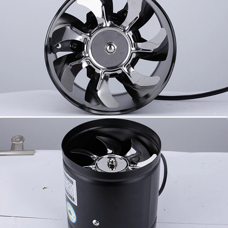 Ventilateur de Conduit Axial Noir 15 cm, 600 m³/h, Cuisine et WC