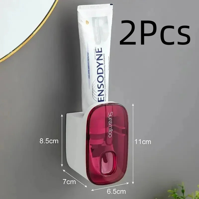 Distributeur de Dentifrice Mural Automatique Porte-Brosse, 1 ou 2 Pièces
