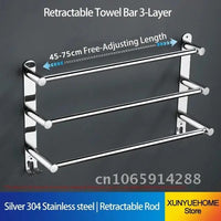 Porte-Serviette Télescopique Mural Inox Poli 45 à 75 cm