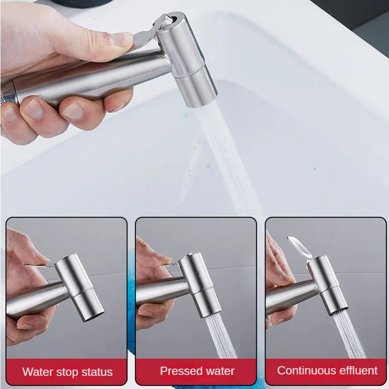 Douchette WC Inox Kit Flexible et Support
