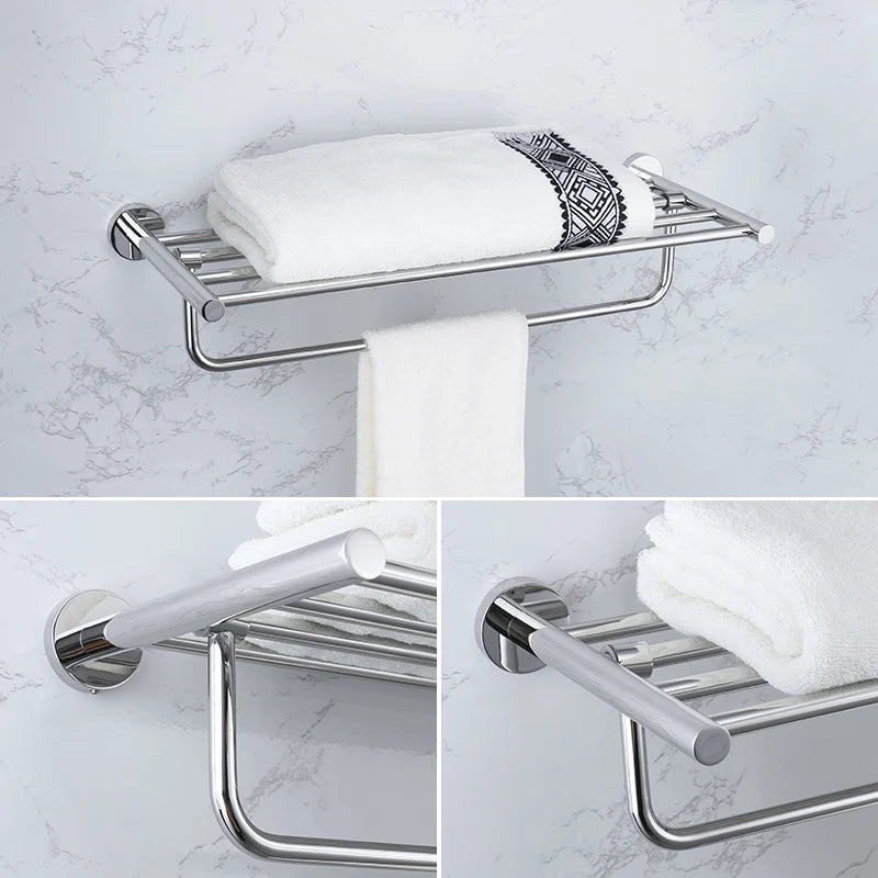 Accessoires Salle de Bain Chromés Inox à la Pièce, 14 Articles