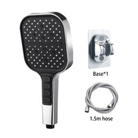 Pommeau de Douche Haute Pression Carré ou Rond, Noir ou Chromé
