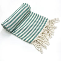 Serviette de Bain Turque Rayée à Franges en Coton 99 x 180 cm