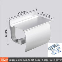 Porte-Papier Toilette Aluminium avec Étagère de Rangement