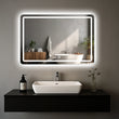 Miroir LED Salle de Bain Rectangulaire Anti-Buée 60x90 cm