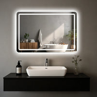 Miroir LED Salle de Bain Rectangulaire Anti-Buée 60x90 cm