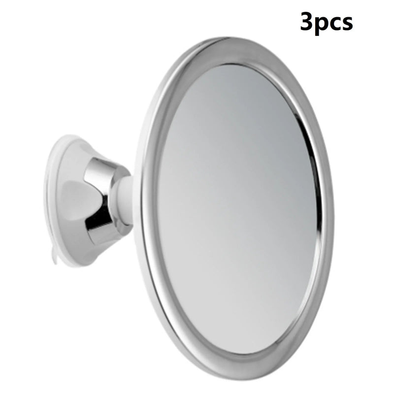 Miroir de Douche Anti-Buée à Ventouse Rond 17,3 cm, 1 à 3 Miroirs