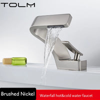 Mitigeur Lavabo Cascade Design Laiton Monotrou, 8 Finitions, Bonde en Option