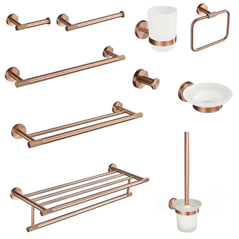 Accessoires Salle de Bain Or Rose Brossé, à la Pièce ou en Ensemble